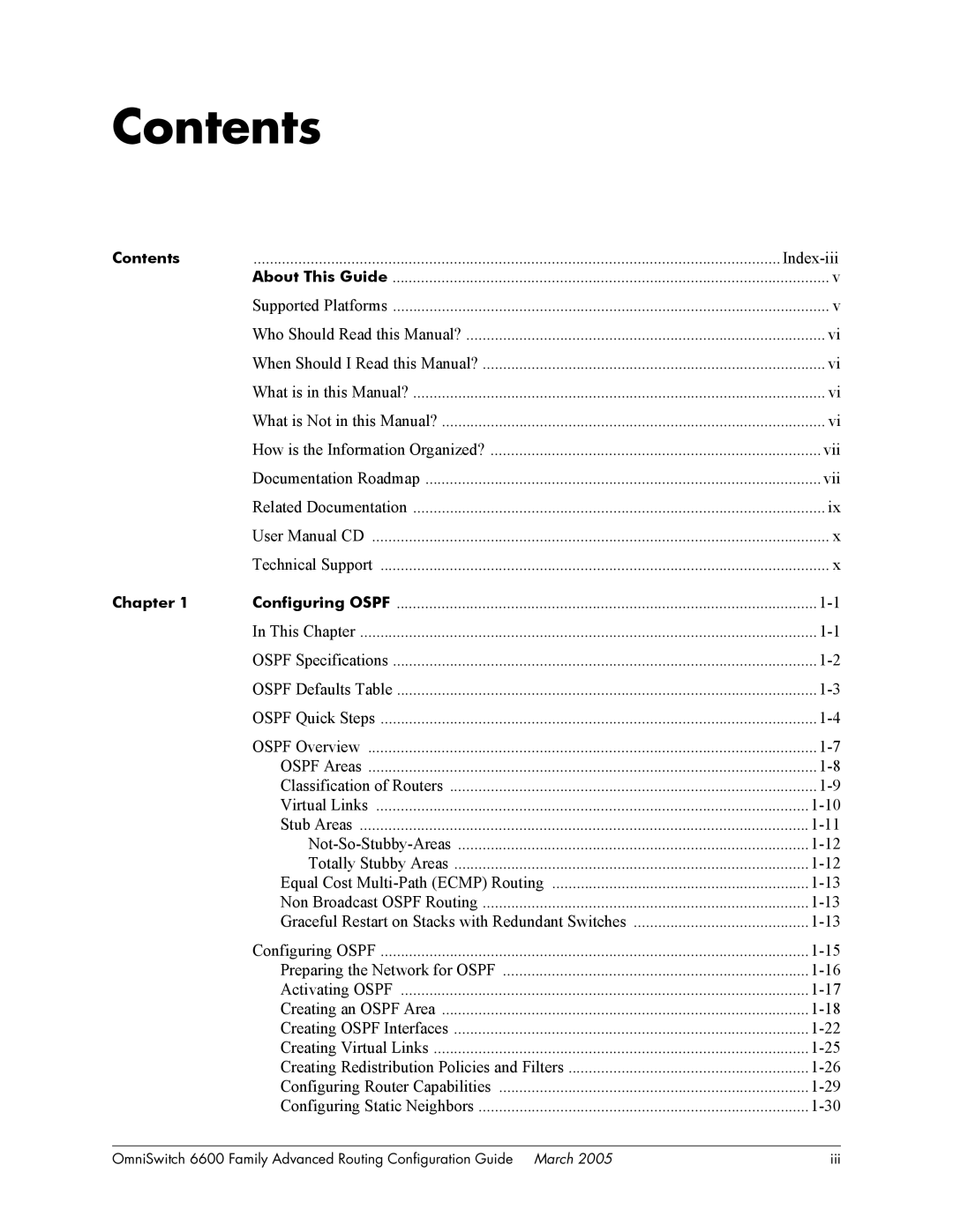 Alcatel Carrier Internetworking Solutions 060187-10 REV D manual Contents 