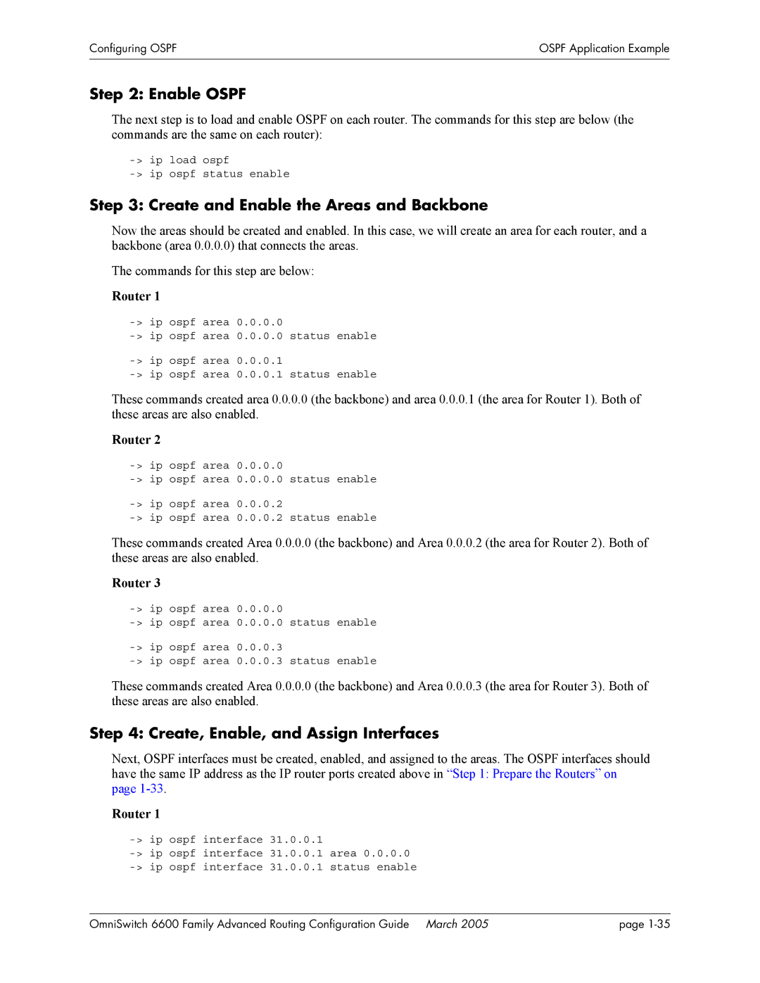 Alcatel Carrier Internetworking Solutions 060187-10 REV D manual Enable Ospf, Router 