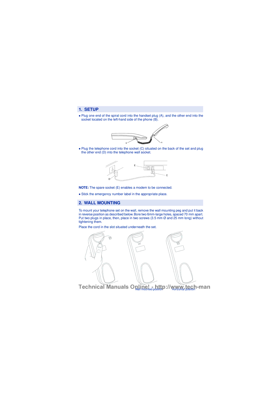 Alcatel Carrier Internetworking Solutions 22 technical manual Setup, Wall Mounting 