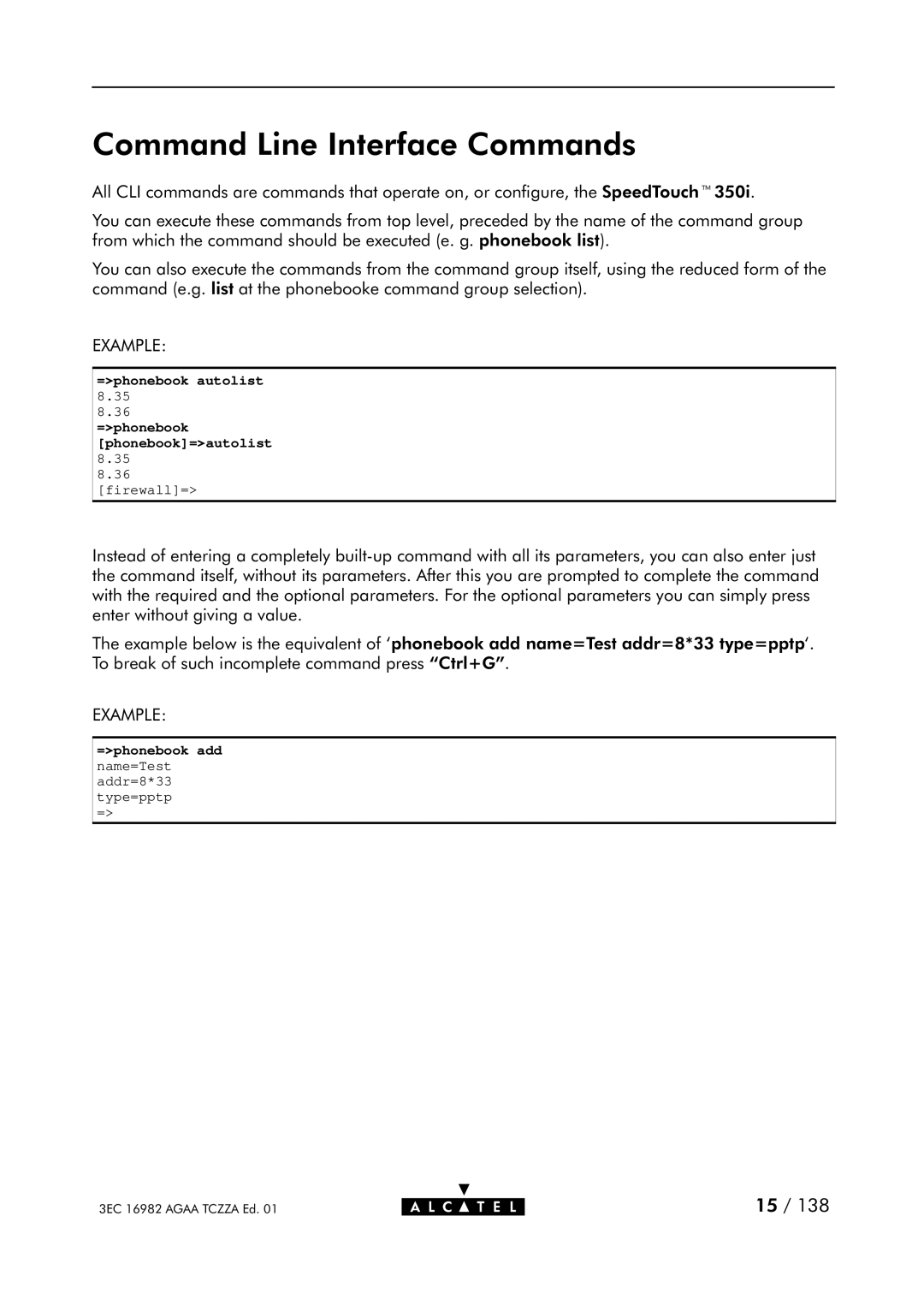 Alcatel Carrier Internetworking Solutions 350I manual Command Line Interface Commands 