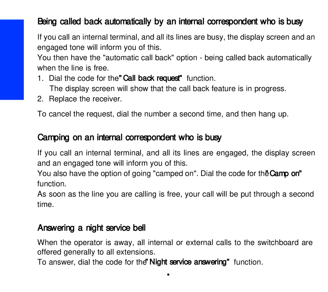 Alcatel Carrier Internetworking Solutions 3AK 19522 manual Camping on an internal correspondent who is busy 