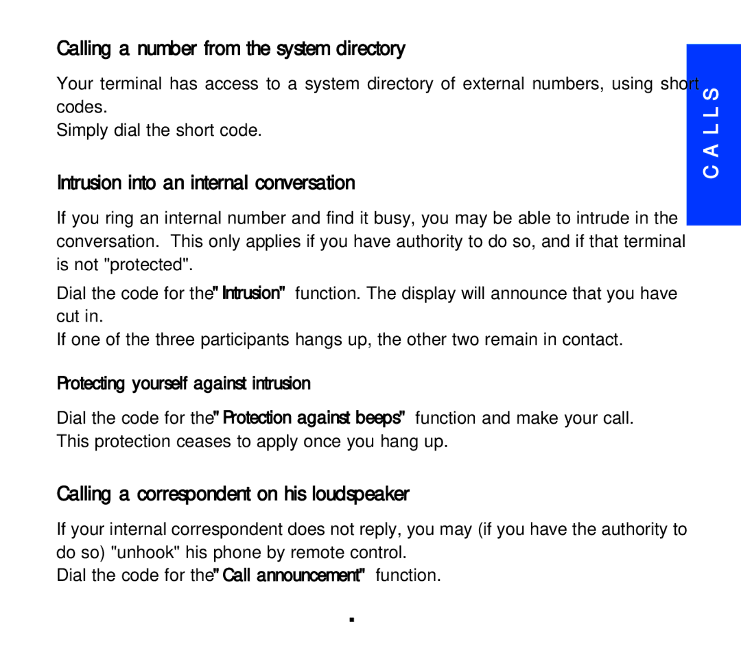 Alcatel Carrier Internetworking Solutions 3AK 19522 manual Calling a number from the system directory 