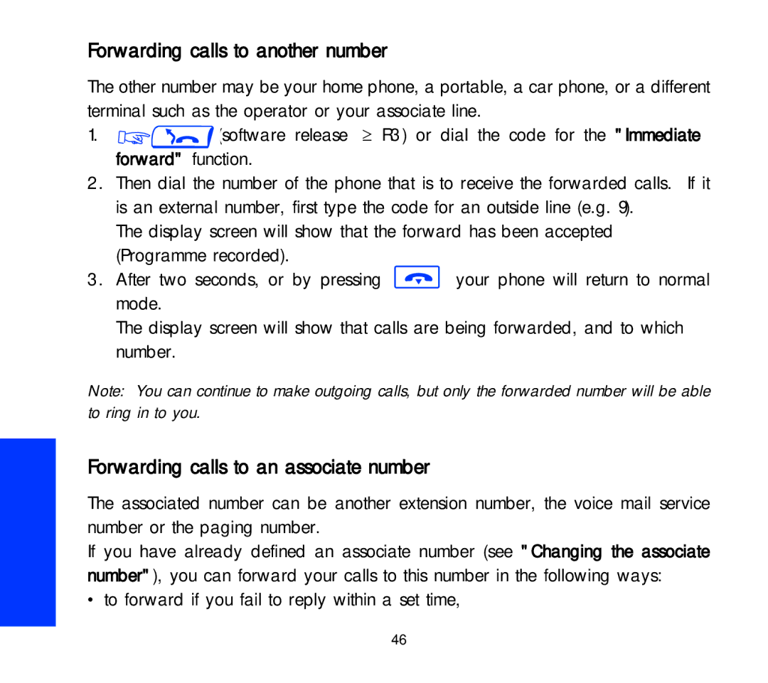 Alcatel Carrier Internetworking Solutions 3AK 19522 manual Forwarding calls to another number 