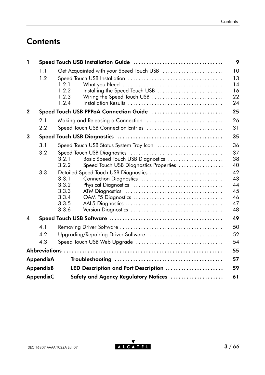 Alcatel Carrier Internetworking Solutions 3EC 16807 AAAA TCZZA ED. 07 manual Contents 