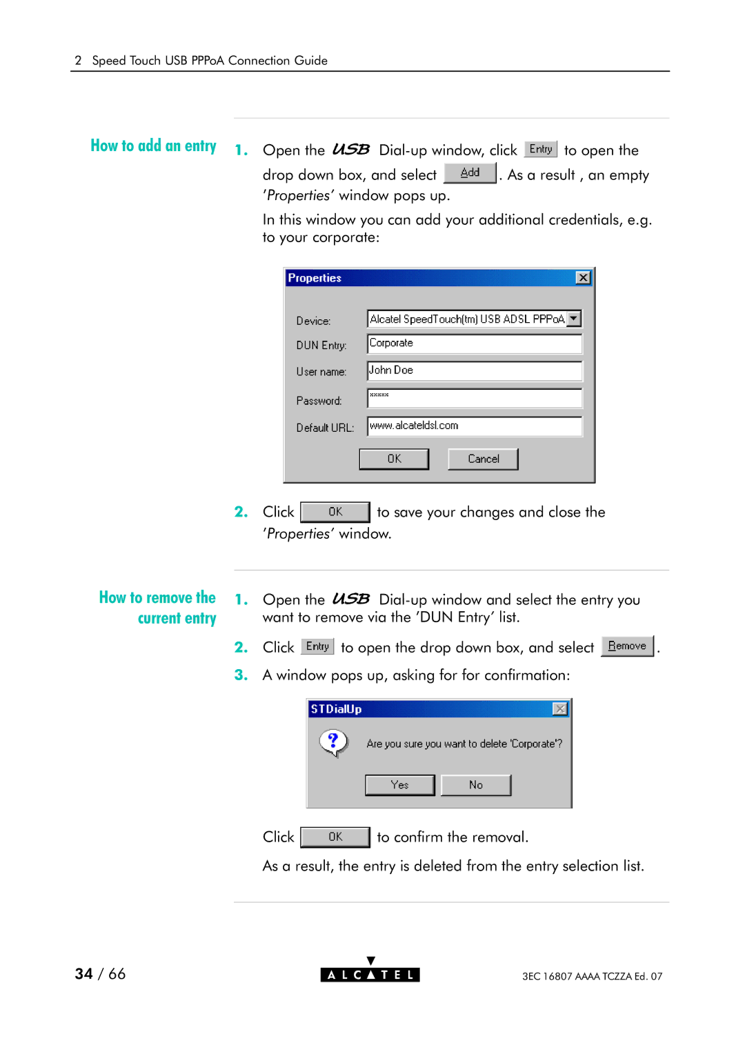 Alcatel Carrier Internetworking Solutions 3EC 16807 AAAA TCZZA ED. 07 manual How to add an entry 