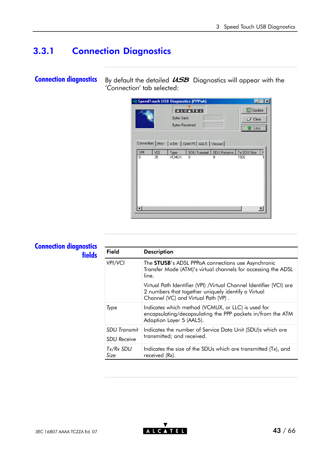 Alcatel Carrier Internetworking Solutions 3EC 16807 AAAA TCZZA ED. 07 manual Connection Diagnostics 