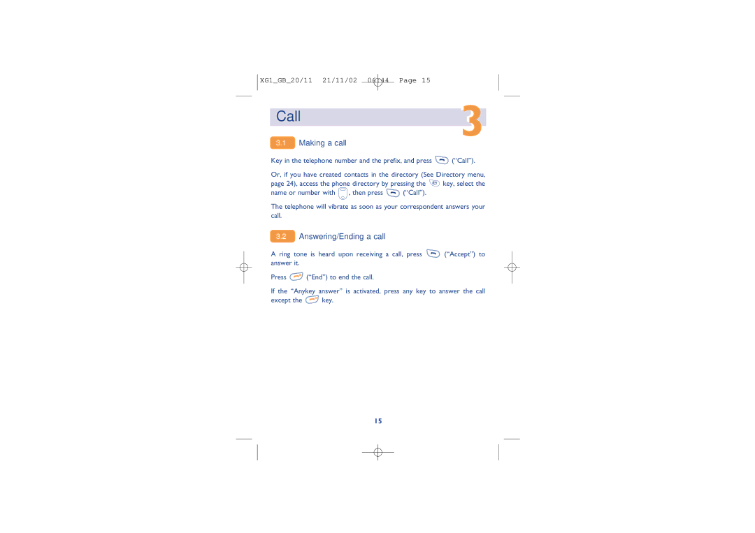 Alcatel Carrier Internetworking Solutions 4038, 4068, 4039 manual Call3, Making a call, Answering/Ending a call 