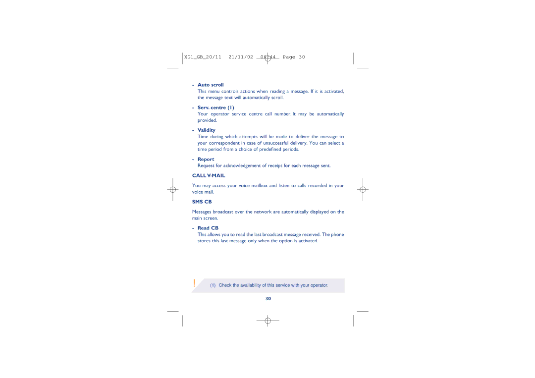 Alcatel Carrier Internetworking Solutions 4038, 4068, 4039 manual Call V-MAIL, Sms Cb 