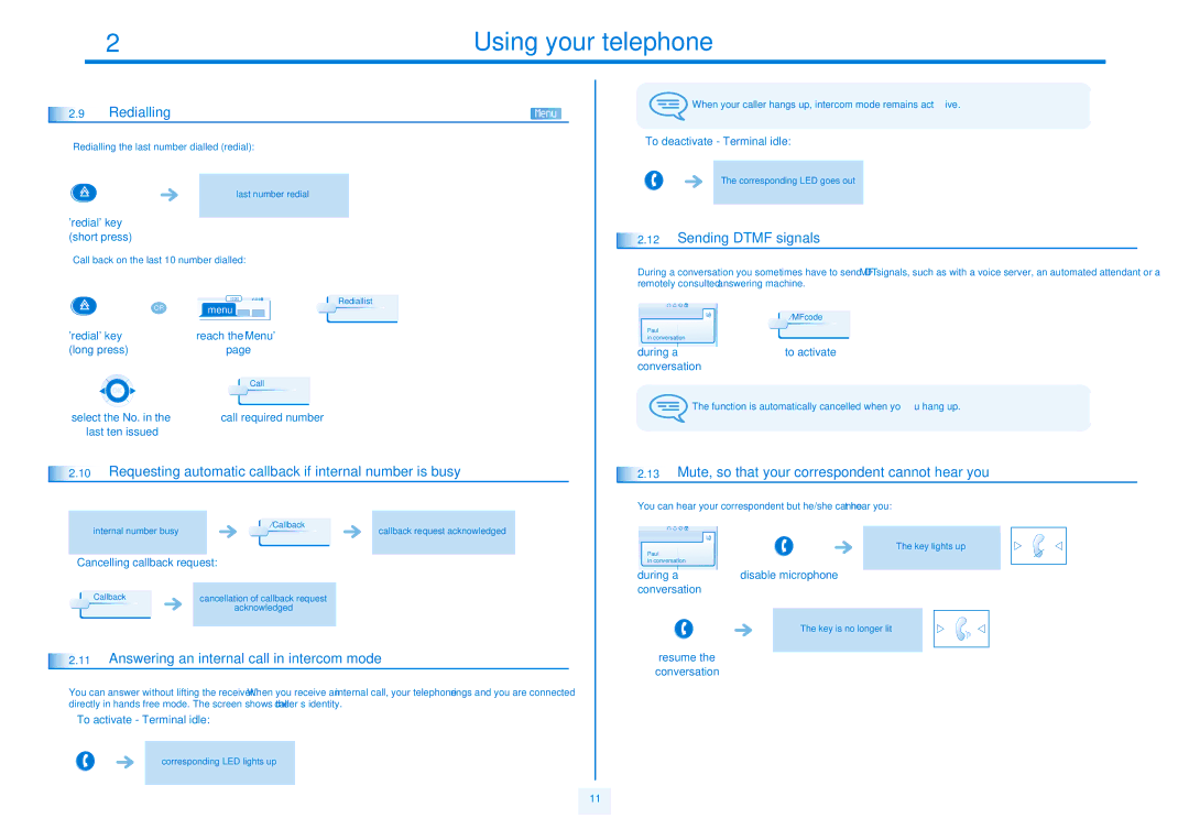 Alcatel Carrier Internetworking Solutions 4068, 4039 Requesting automatic callback if internal number is busy, Redialling 