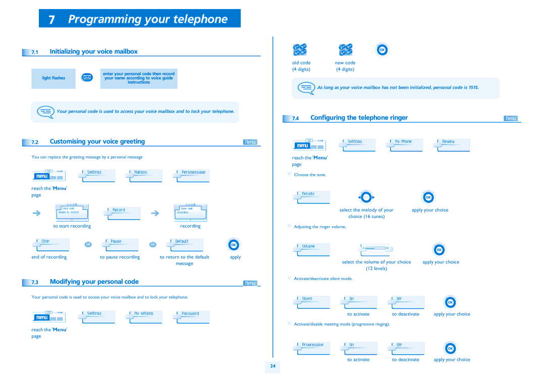 Alcatel Carrier Internetworking Solutions 4039, 4068 manual Programming your telephone, Configuring the telephone ringer 