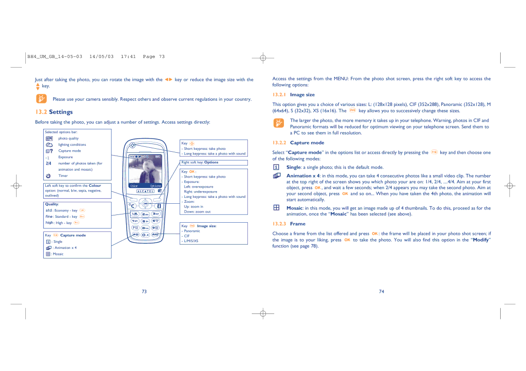 Alcatel Carrier Internetworking Solutions 535-735 manual Image size, Capture mode, Frame 