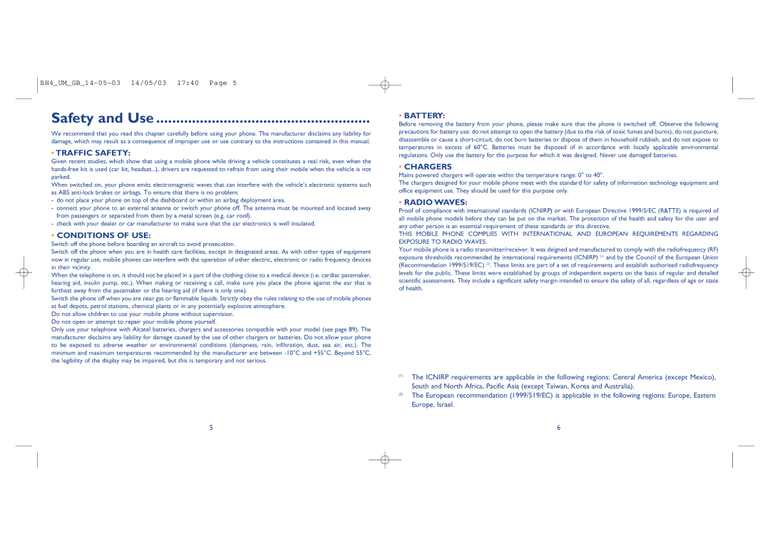 Alcatel Carrier Internetworking Solutions 535-735 manual Safety and Use, Traffic Safety 