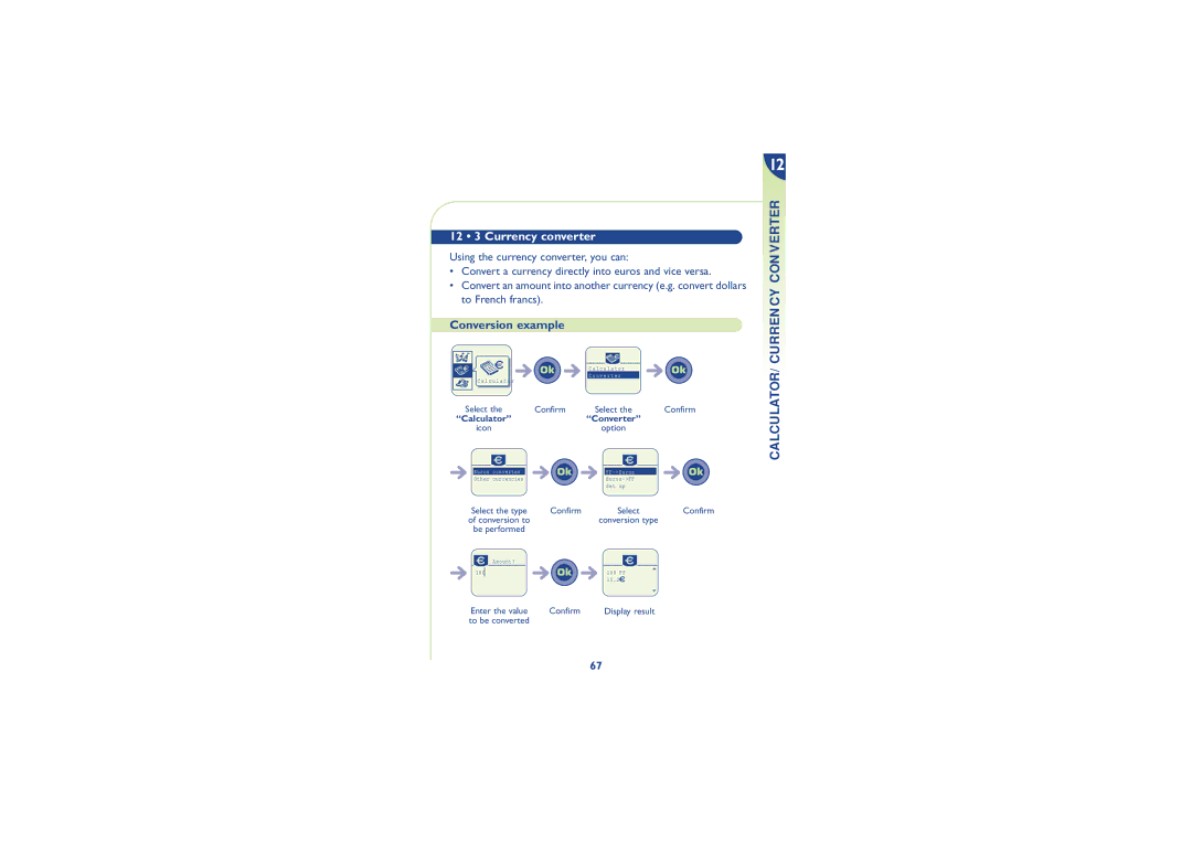 Alcatel Carrier Internetworking Solutions 700 CALCULATOR/CURRENCY Converter, 12 3 Currency converter, Conversion example 