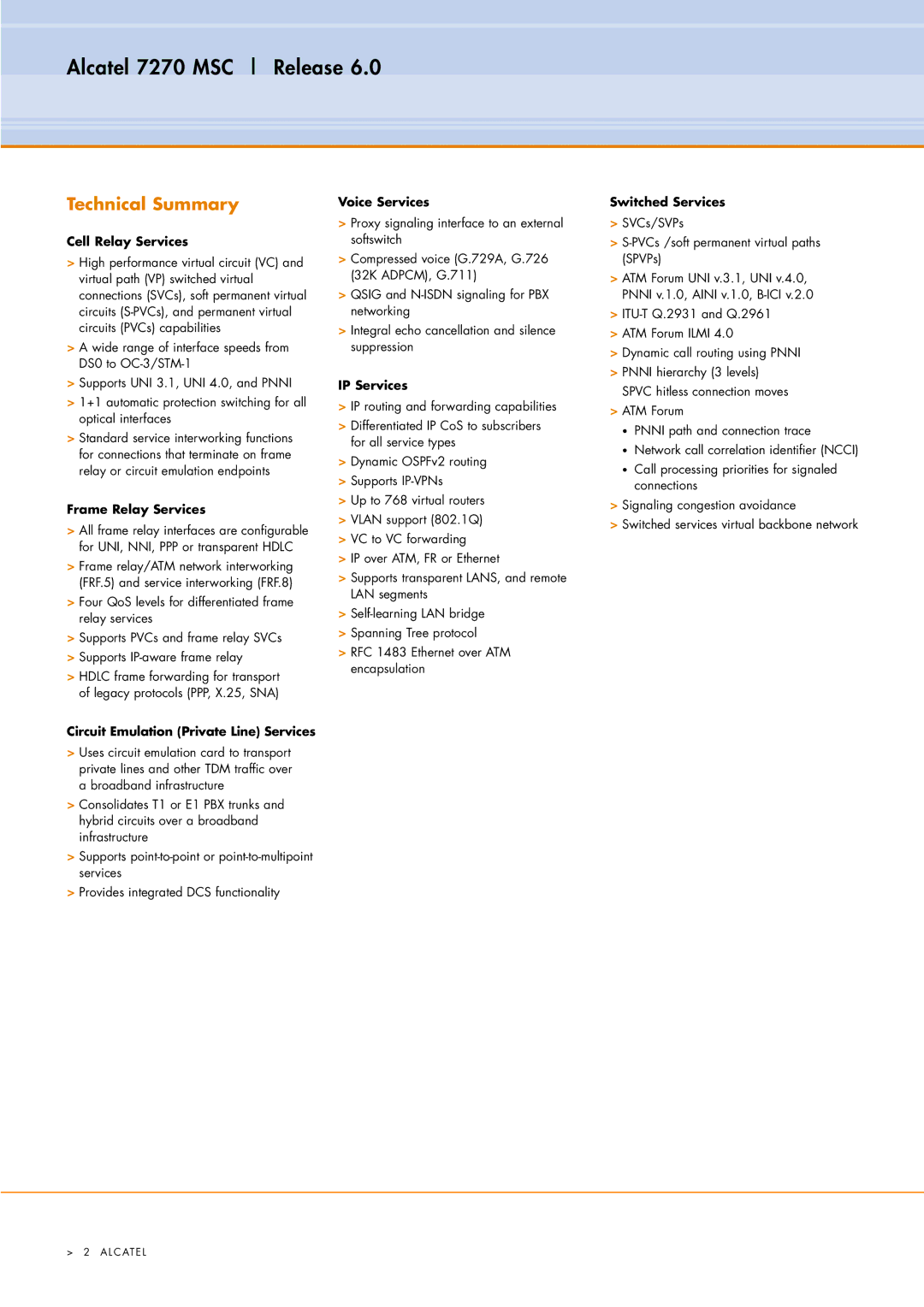 Alcatel Carrier Internetworking Solutions manual Alcatel 7270 MSC Release 