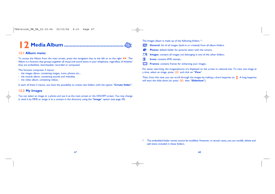 Alcatel Carrier Internetworking Solutions 757 manual Media Album, Album menu, My Images 