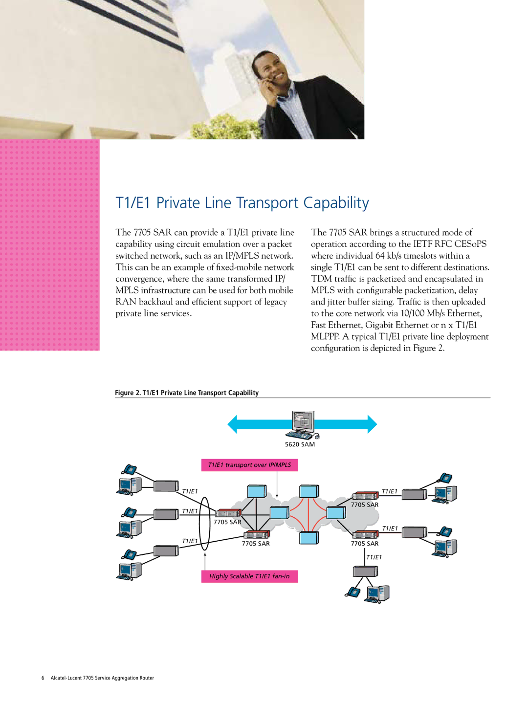 Alcatel Carrier Internetworking Solutions 7705 manual T1/E1 Private Line Transport Capability 