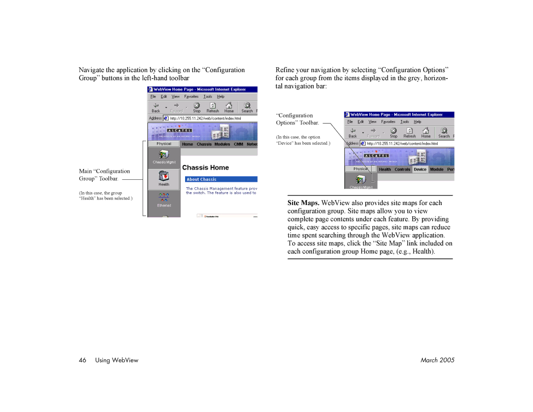 Alcatel Carrier Internetworking Solutions 7800, 7700 manual Main Configuration Group Toolbar 