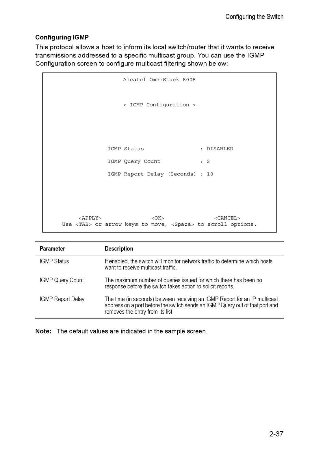 Alcatel Carrier Internetworking Solutions 8008 manual Configuring Igmp 