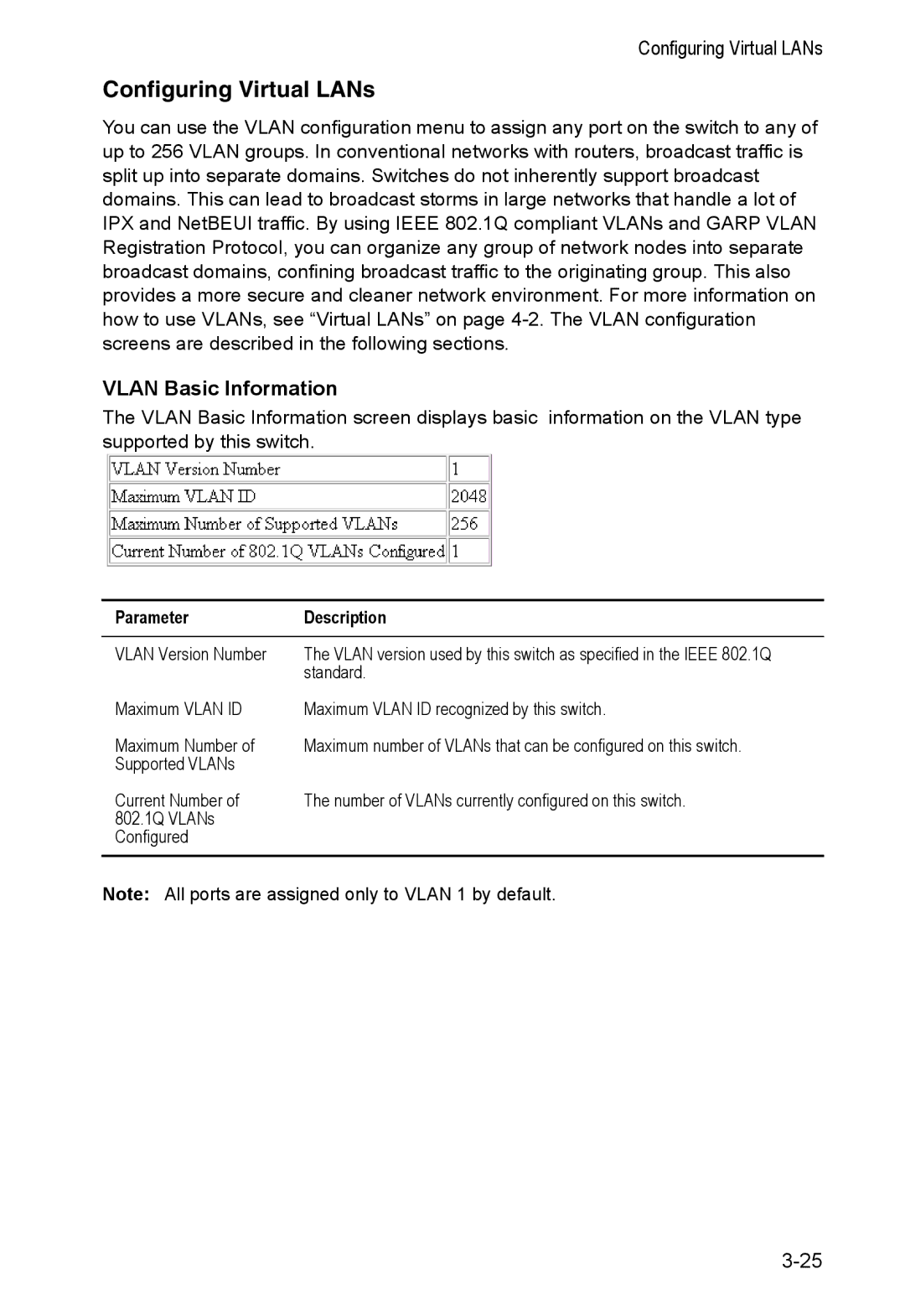 Alcatel Carrier Internetworking Solutions 8008 manual Configuring Virtual LANs, Vlan Basic Information 