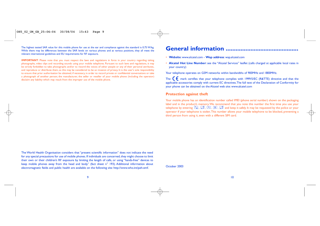 Alcatel Carrier Internetworking Solutions 835 manual General information, Protection against theft 