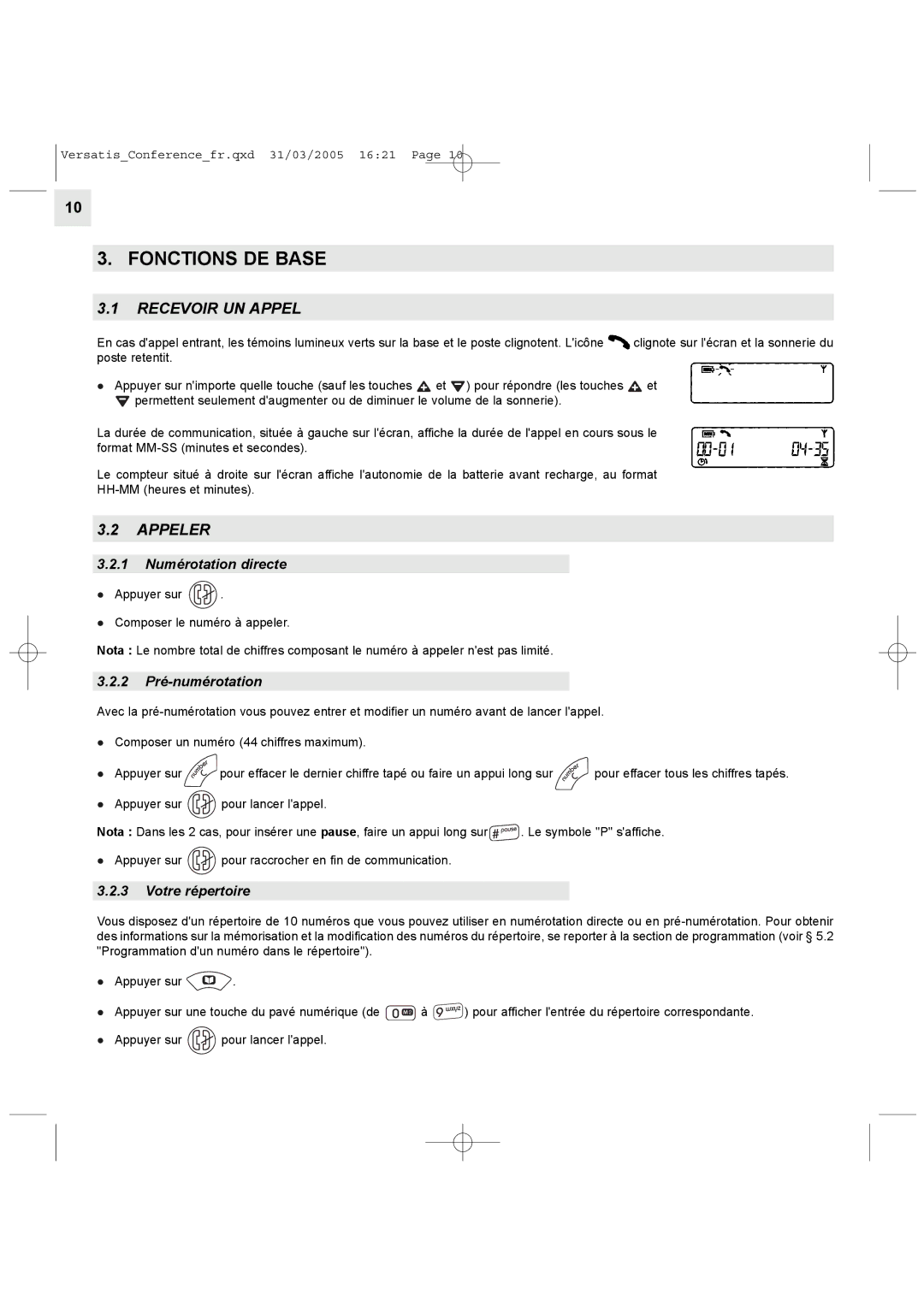 Alcatel Carrier Internetworking Solutions Conference Phone manual Fonctions DE Base, Recevoir UN Appel, Appeler 