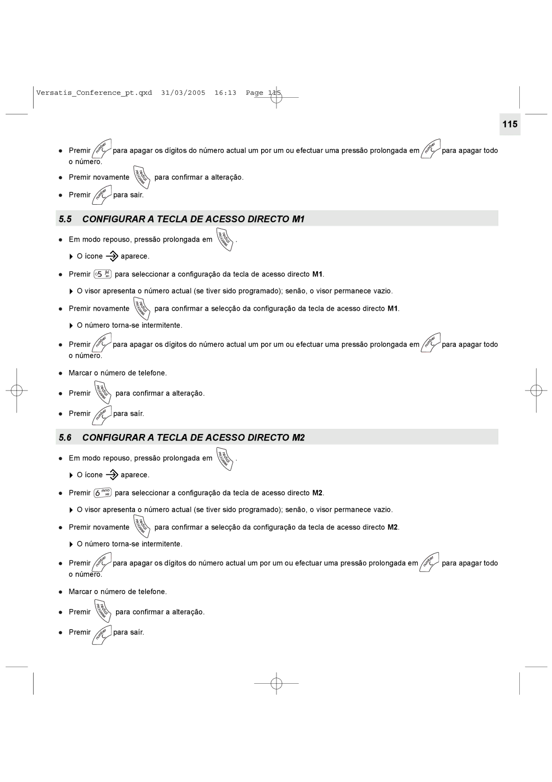 Alcatel Carrier Internetworking Solutions Conference Phone manual Configurar a Tecla DE Acesso Directo M1 