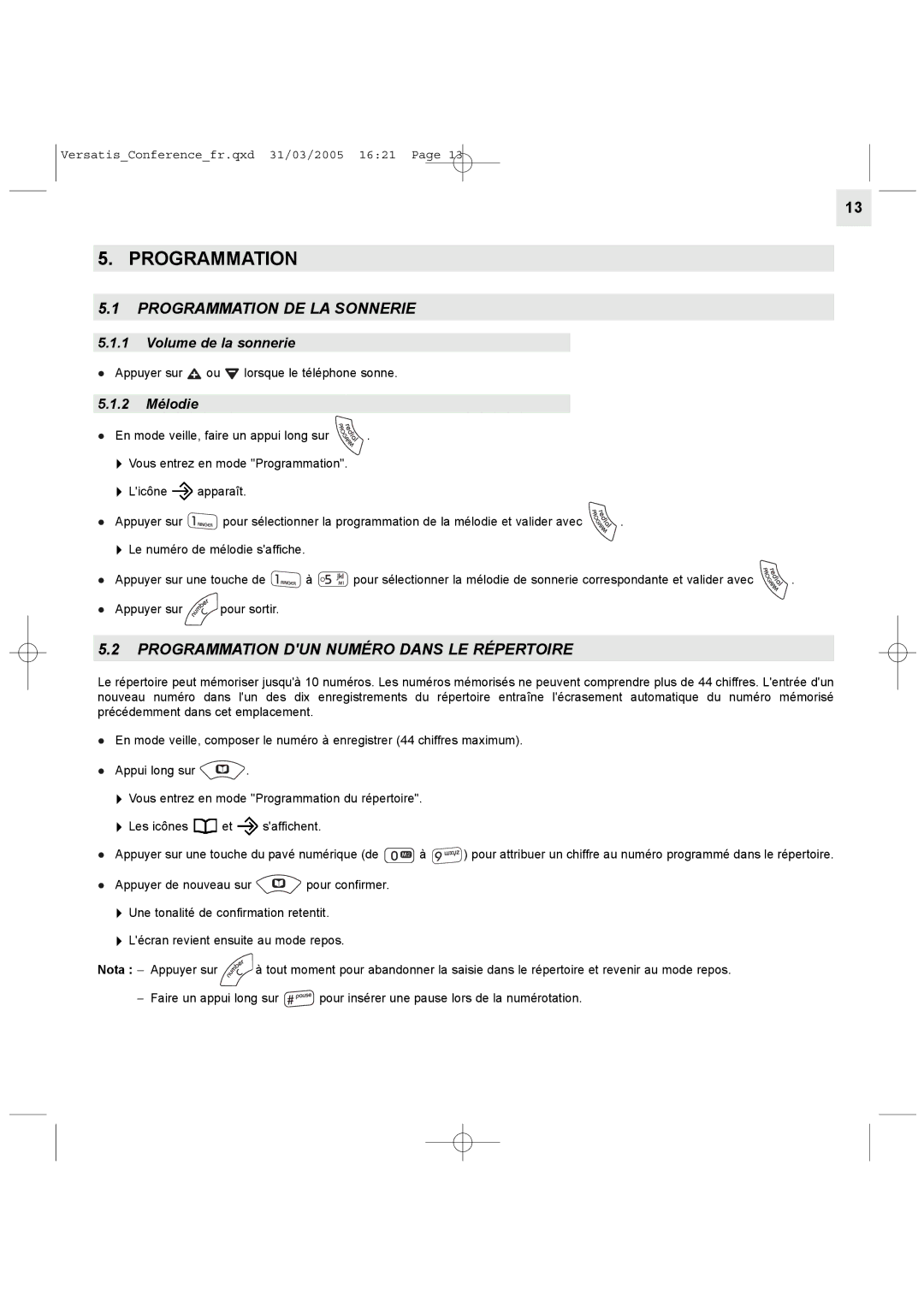 Alcatel Carrier Internetworking Solutions Conference Phone manual Programmation DE LA Sonnerie, Volume de la sonnerie 