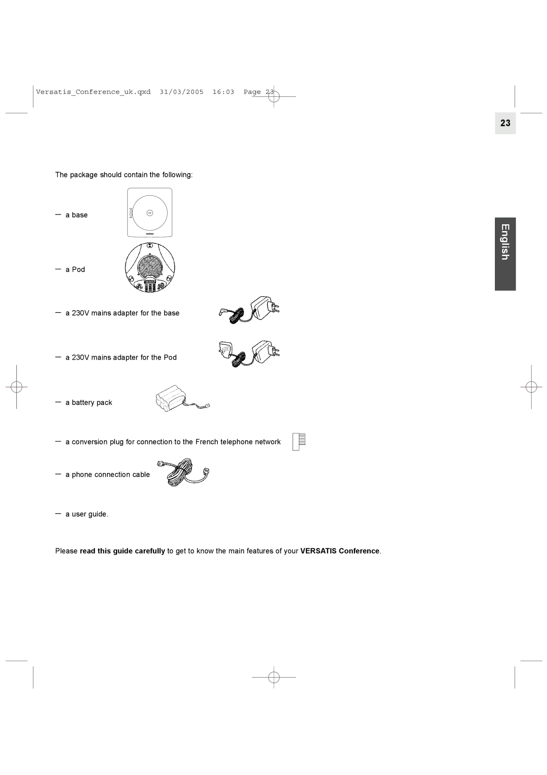 Alcatel Carrier Internetworking Solutions Conference Phone manual VersatisConferenceuk.qxd 31/03/2005 1603 