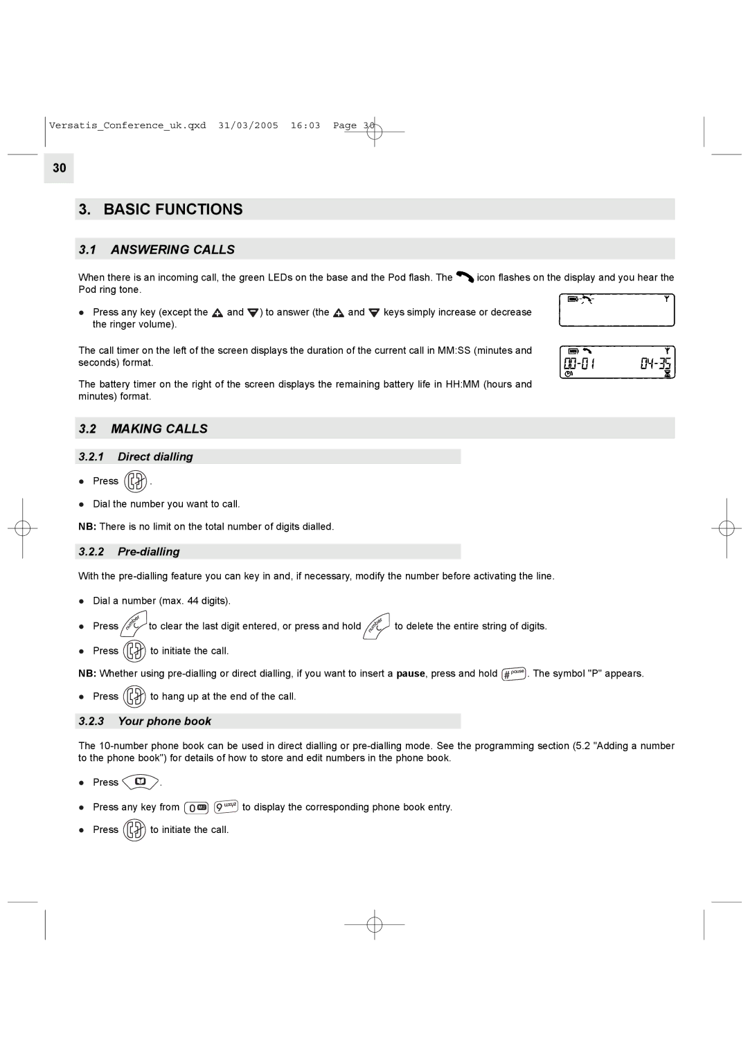 Alcatel Carrier Internetworking Solutions Conference Phone manual Basic Functions, Answering Calls, Making Calls 