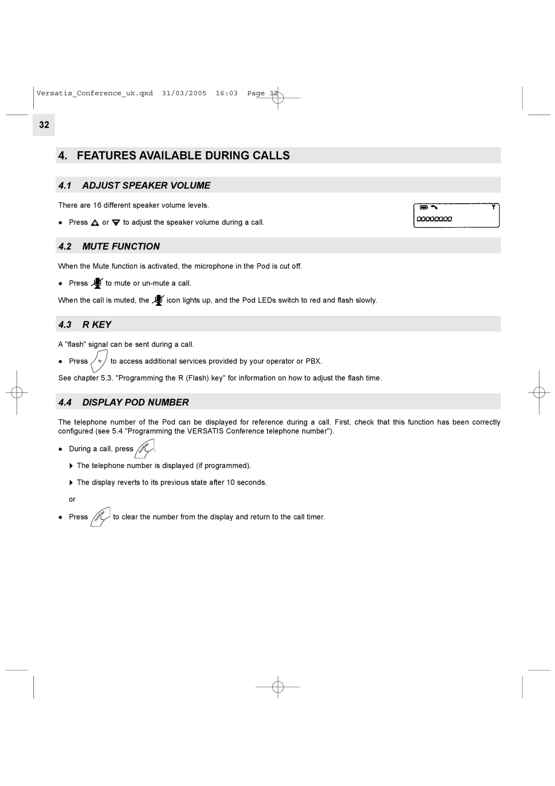 Alcatel Carrier Internetworking Solutions Conference Phone manual Features Available During Calls, Adjust Speaker Volume 