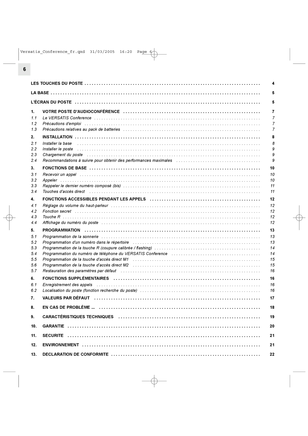 Alcatel Carrier Internetworking Solutions Conference Phone manual Fonctions DE Base 