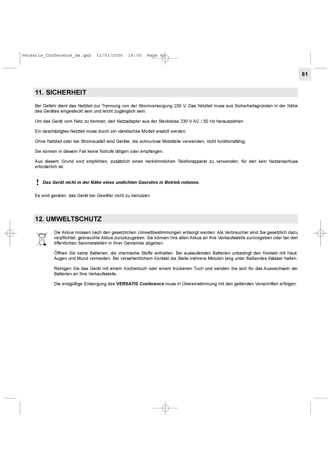 Alcatel Carrier Internetworking Solutions Conference Phone manual Sicherheit, Umweltschutz 