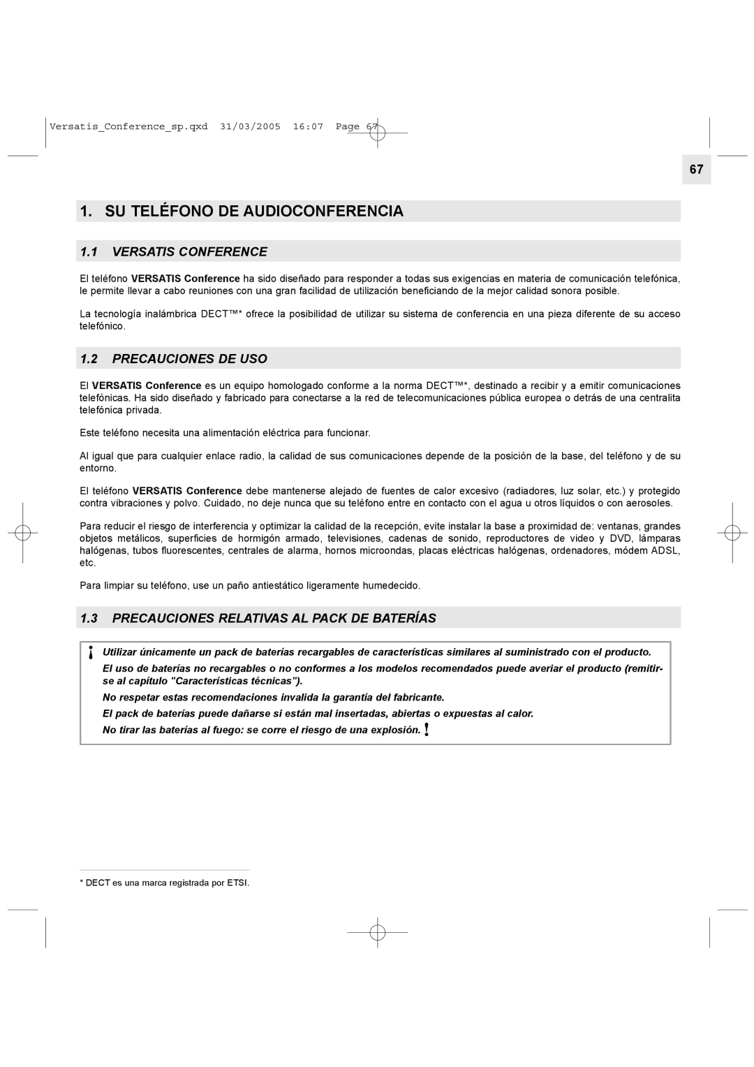 Alcatel Carrier Internetworking Solutions Conference Phone manual SU Teléfono DE Audioconferencia, Precauciones DE USO 