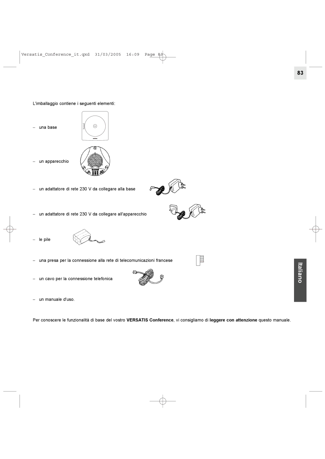 Alcatel Carrier Internetworking Solutions Conference Phone manual Italiano 