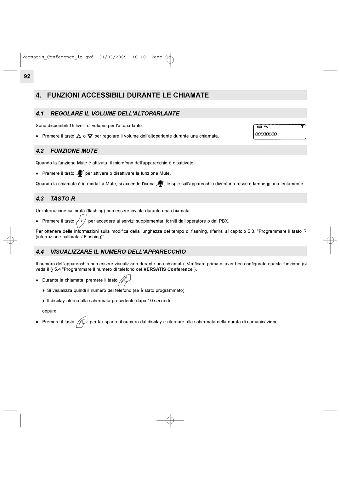 Alcatel Carrier Internetworking Solutions Conference Phone manual Funzioni Accessibili Durante LE Chiamate, Funzione Mute 