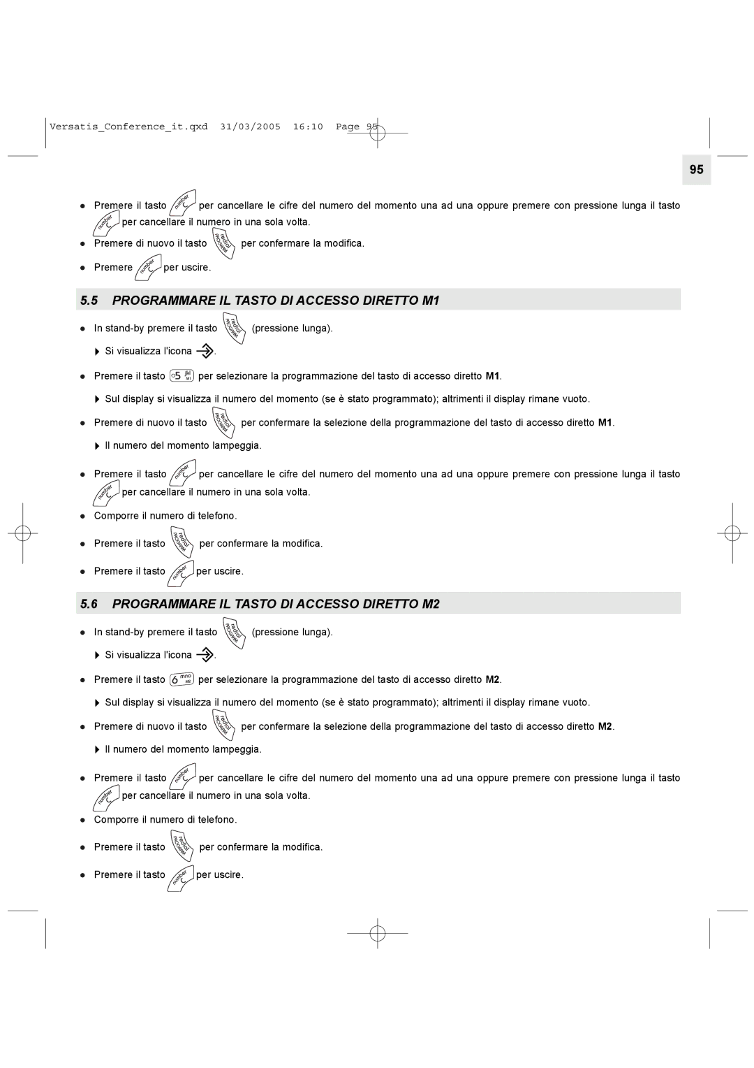 Alcatel Carrier Internetworking Solutions Conference Phone manual Programmare IL Tasto DI Accesso Diretto M1 