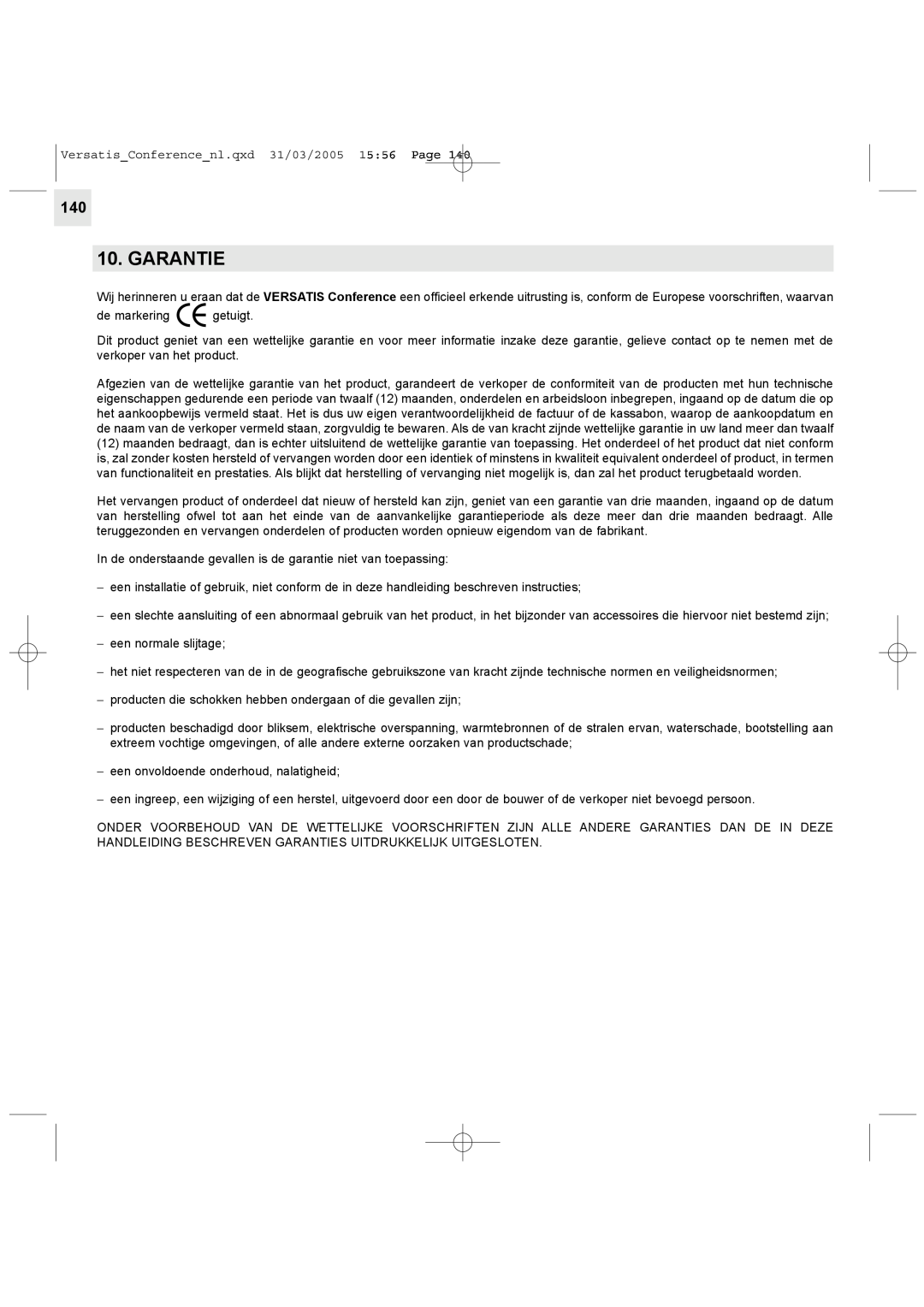 Alcatel Carrier Internetworking Solutions Conference Phone manual Garantie, de markering getuigt 
