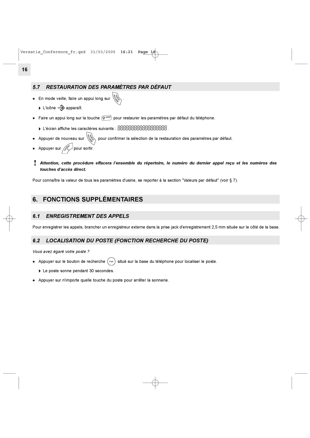 Alcatel Carrier Internetworking Solutions Conference Phone manual Fonctions Supplémentaires, Enregistrement Des Appels 