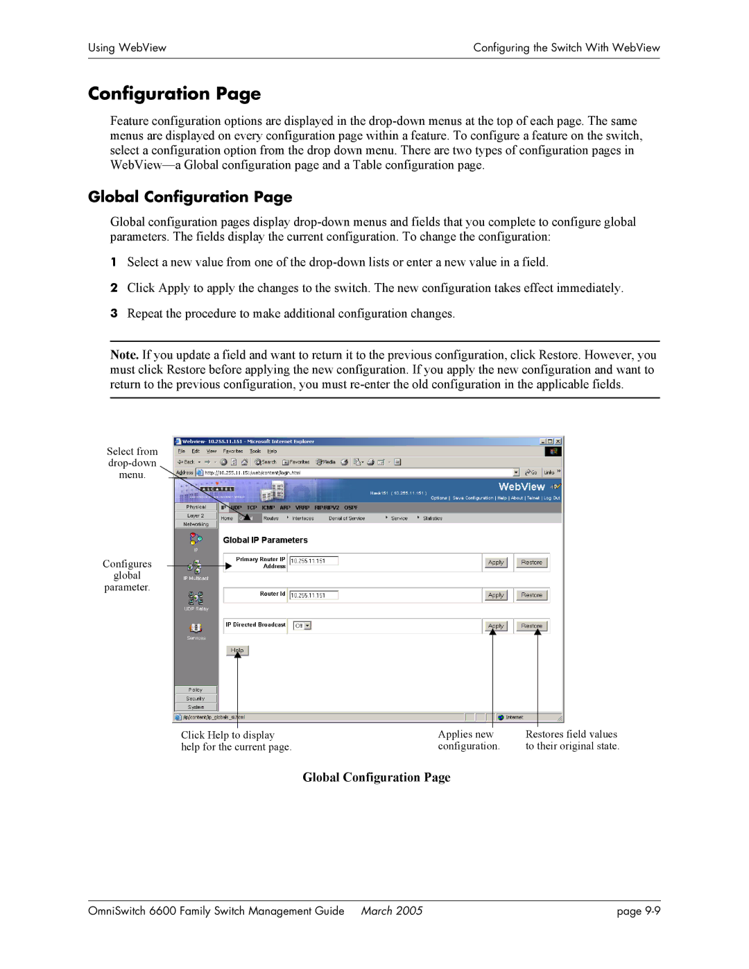 Alcatel Carrier Internetworking Solutions omniswitch manual Global Configuration 