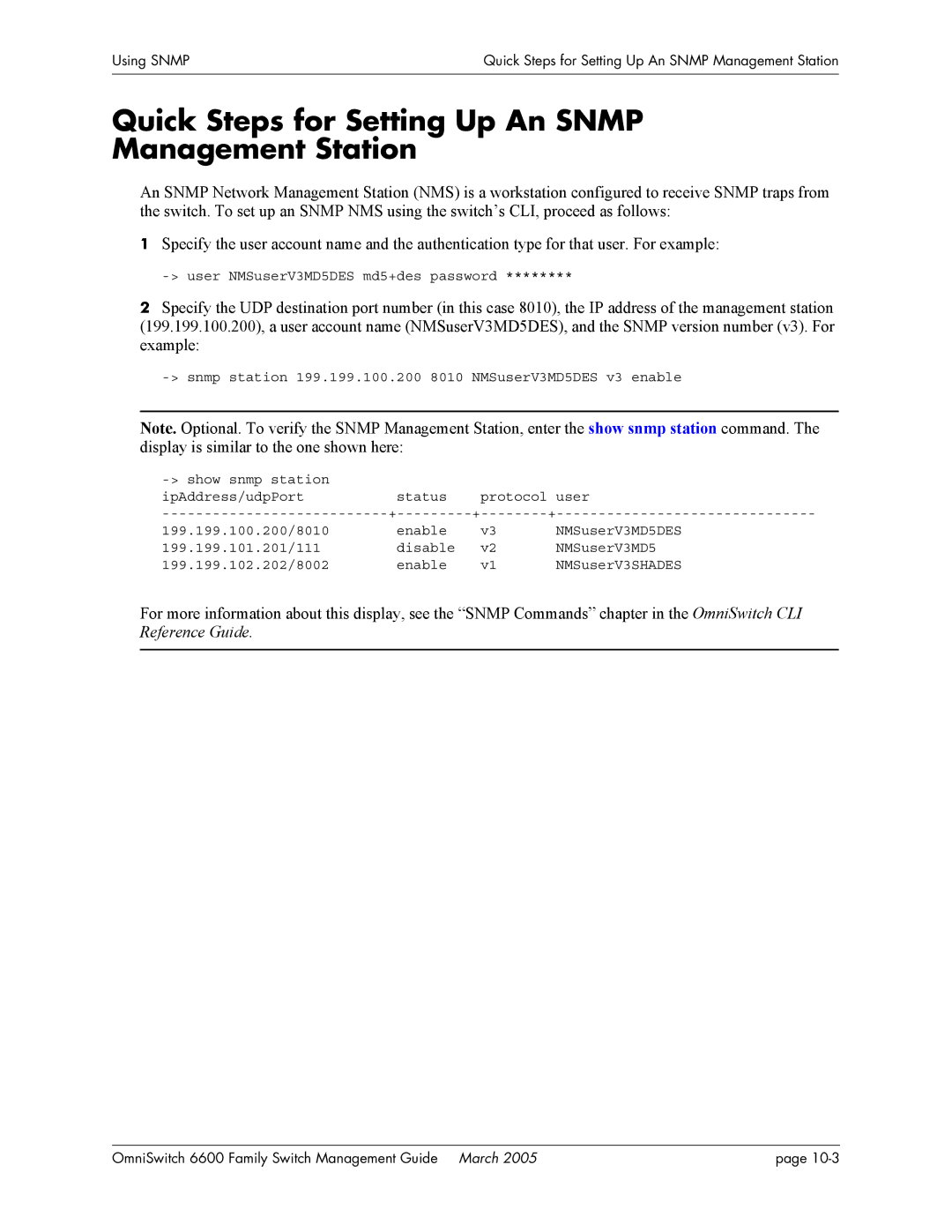 Alcatel Carrier Internetworking Solutions omniswitch manual Quick Steps for Setting Up An Snmp Management Station 