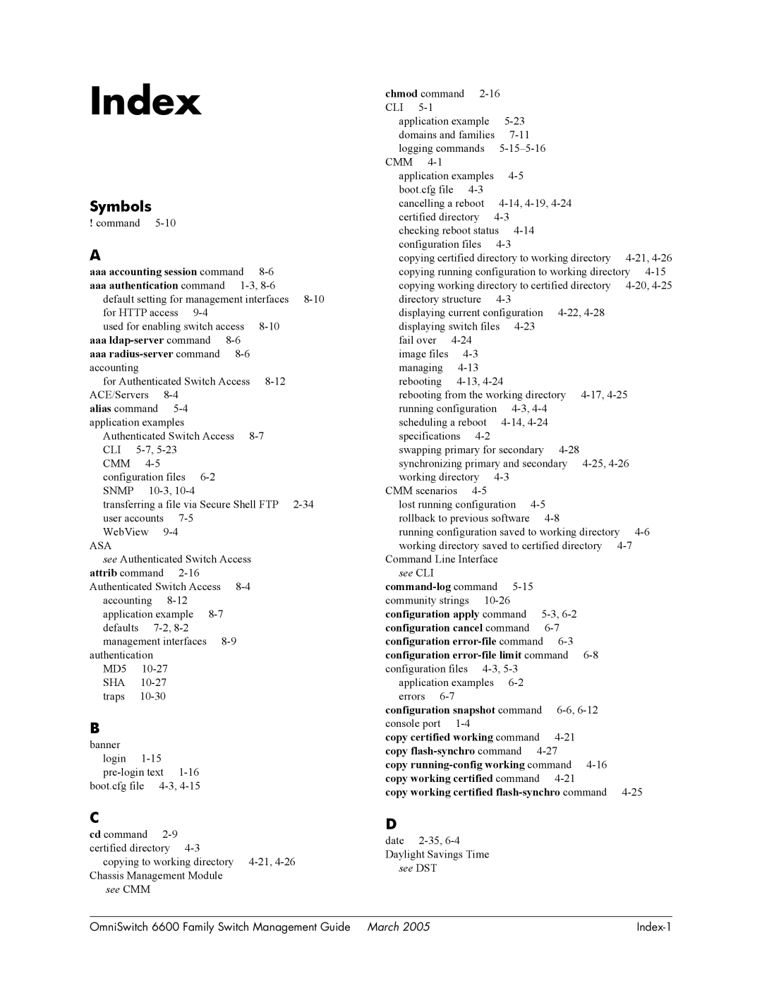 Alcatel Carrier Internetworking Solutions omniswitch manual Index, Symbols 