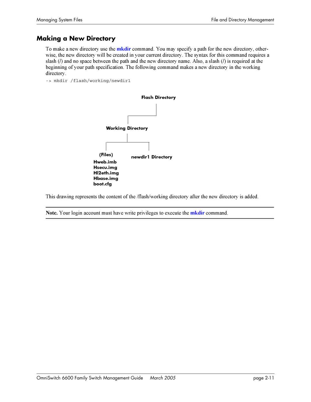 Alcatel Carrier Internetworking Solutions omniswitch manual Making a New Directory 