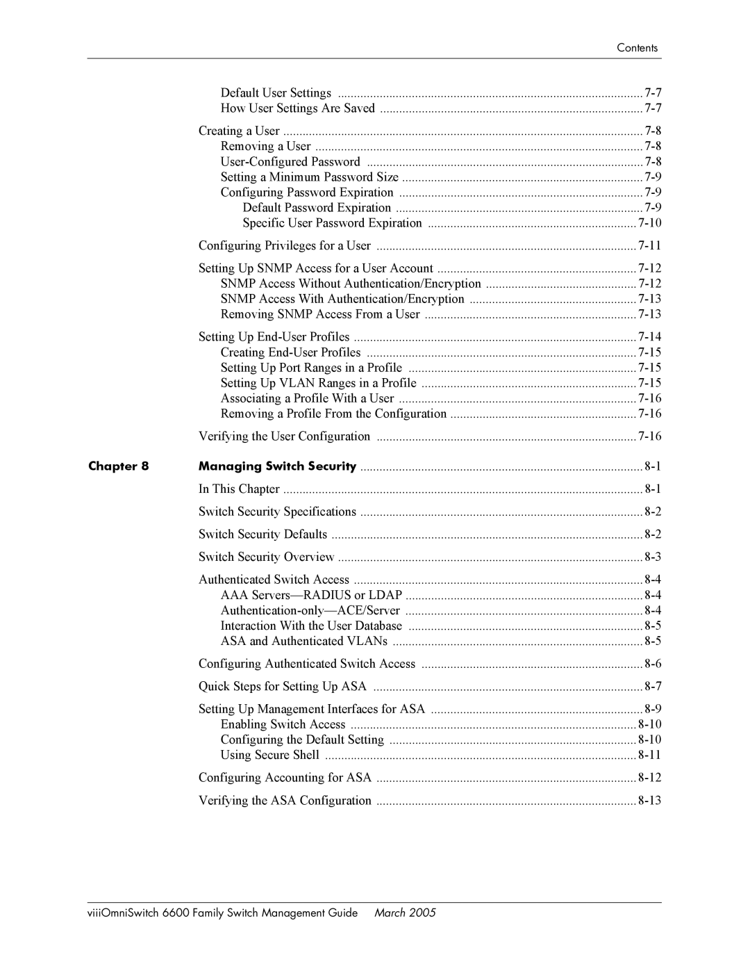 Alcatel Carrier Internetworking Solutions omniswitch manual ViiiOmniSwitch 6600 Family Switch Management Guide March 