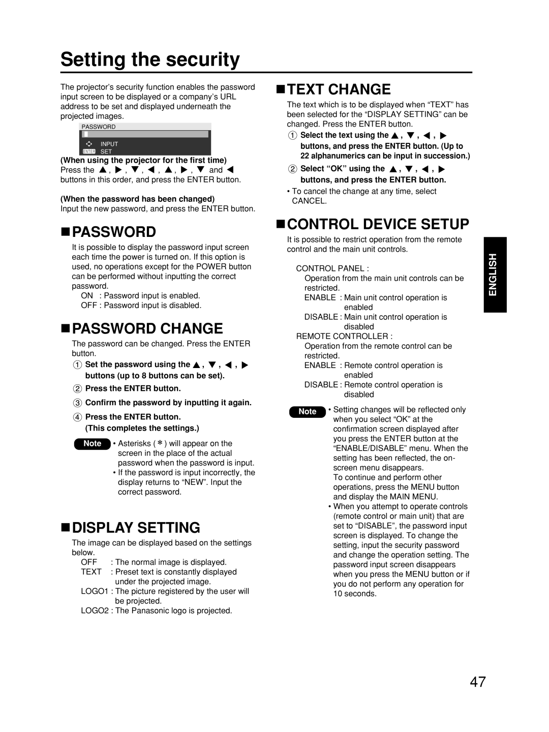 Alcatel Carrier Internetworking Solutions TQBJ0223 Setting the security, Text Change, Password Change, Display Setting 