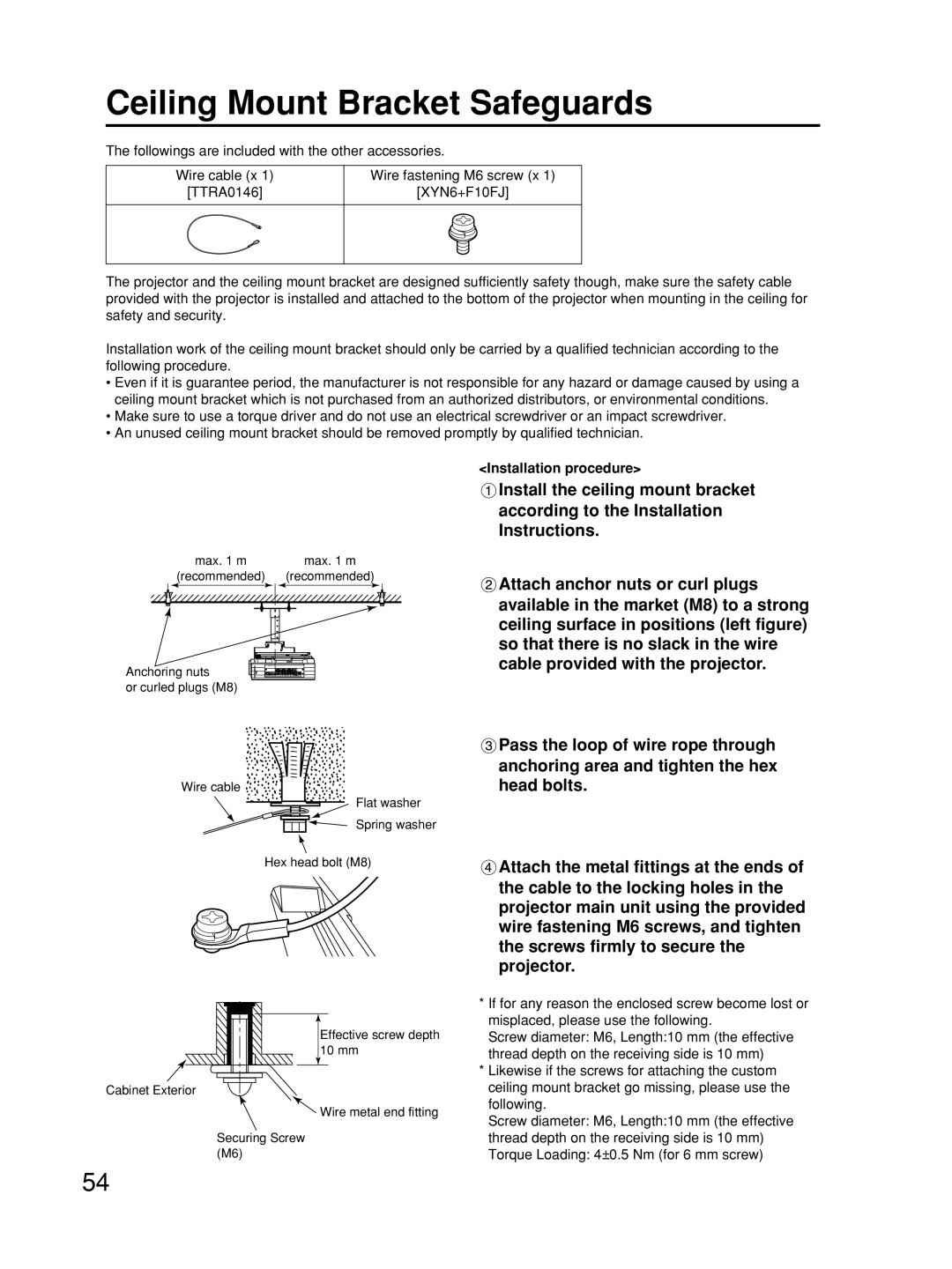 Alcatel Carrier Internetworking Solutions TQBJ0223 manual Ceiling Mount Bracket Safeguards, Installation procedure 