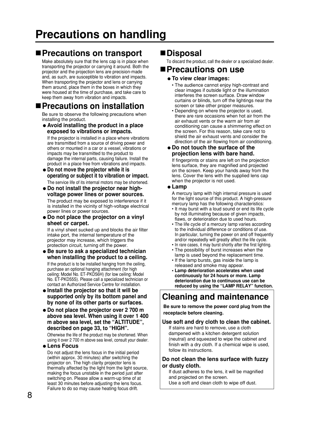 Alcatel Carrier Internetworking Solutions TQBJ0223 manual Precautions on handling 