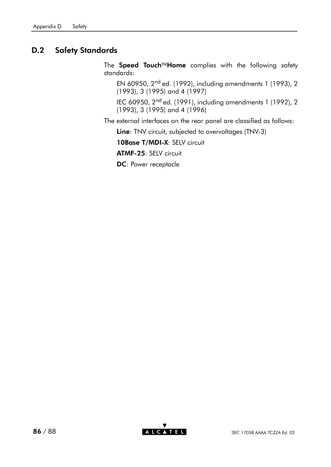 Alcatel Carrier Internetworking Solutions Speed Touch Home Asymmetric Digital Subscriber Line (ADSL) Modem manual 