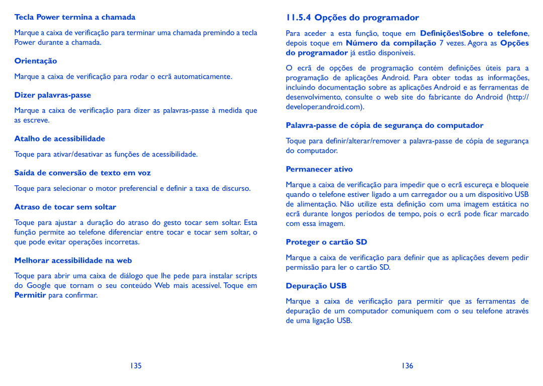 Alcatel HERO manual 11.5.4 Opções do programador 