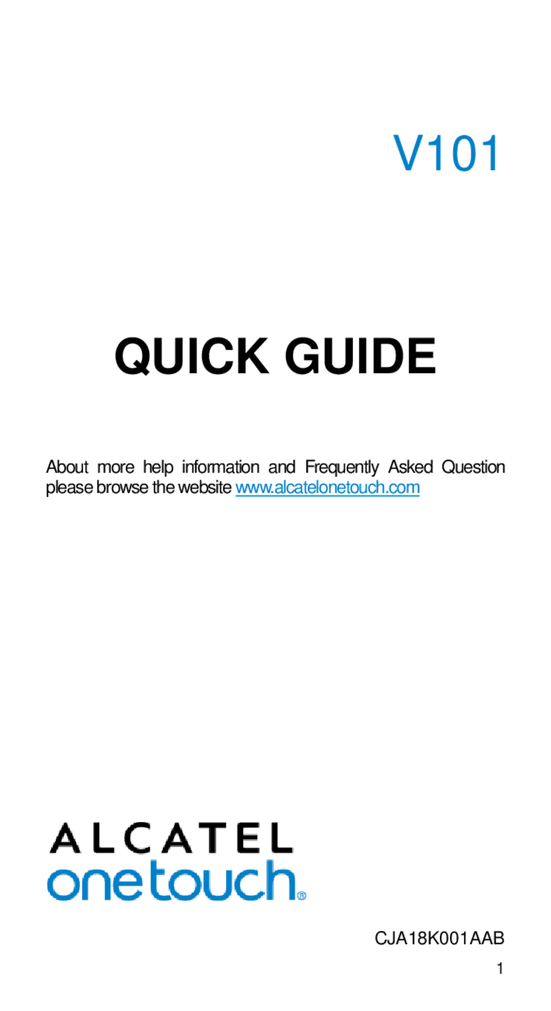 Alcatel Home V101 manual Quick Guide 