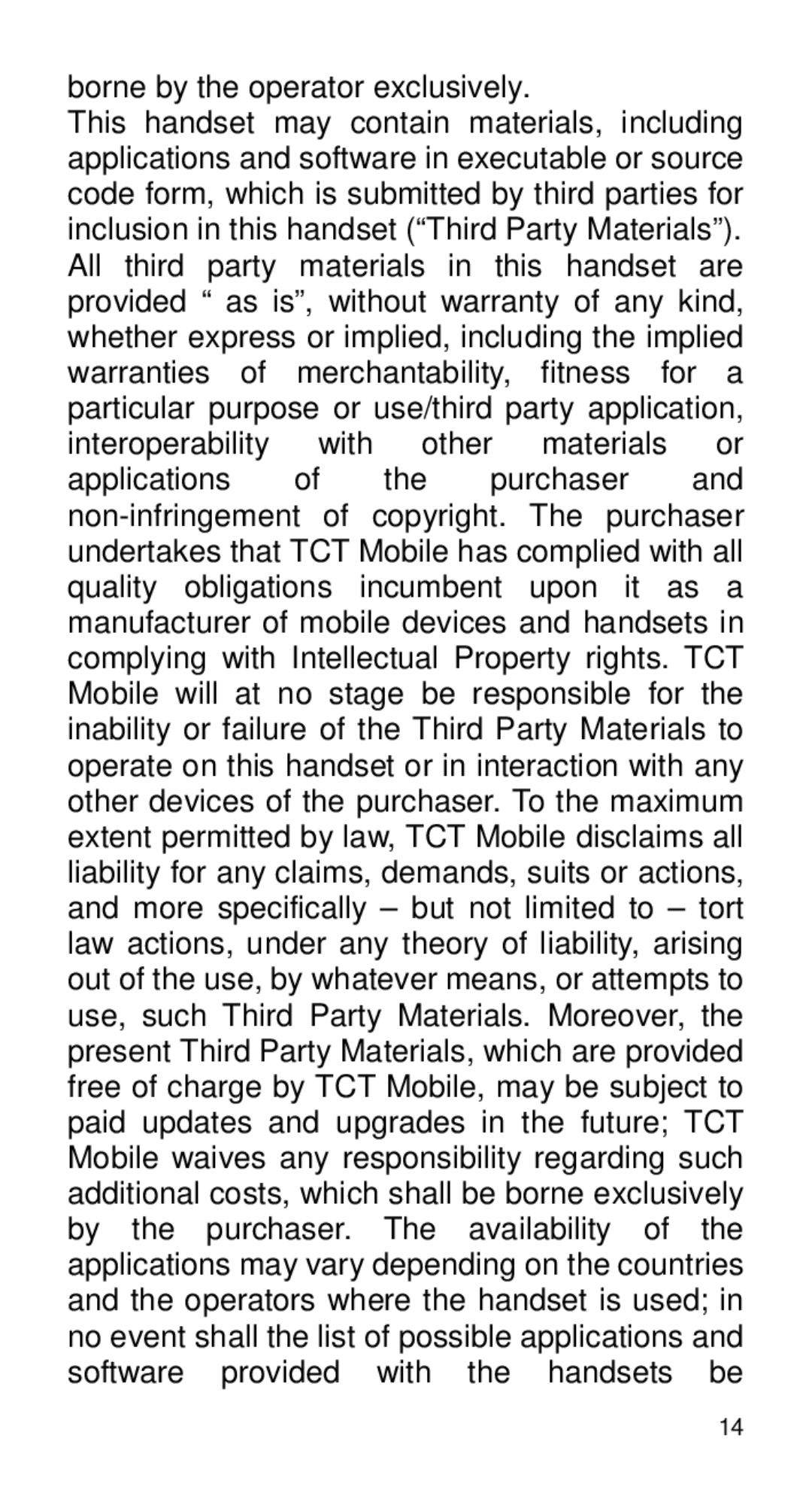 Alcatel Home V101 manual Borne by the operator exclusively 